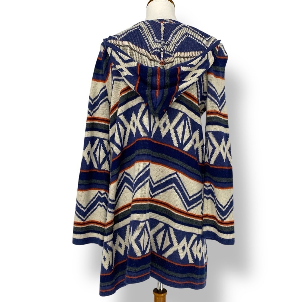 Hannah Southwestern Style Long Open Hooded Cardigan Wms sz Large - Picture 4 of 11